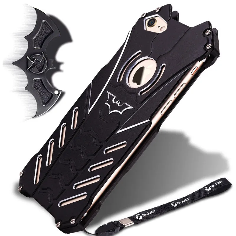 R-Just Batman Shockproof Aluminum Shell Metal Case with Custom Batarang Stent