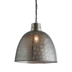 Riva Medium - Zinc - Perforated Iron Dome Pendant Light