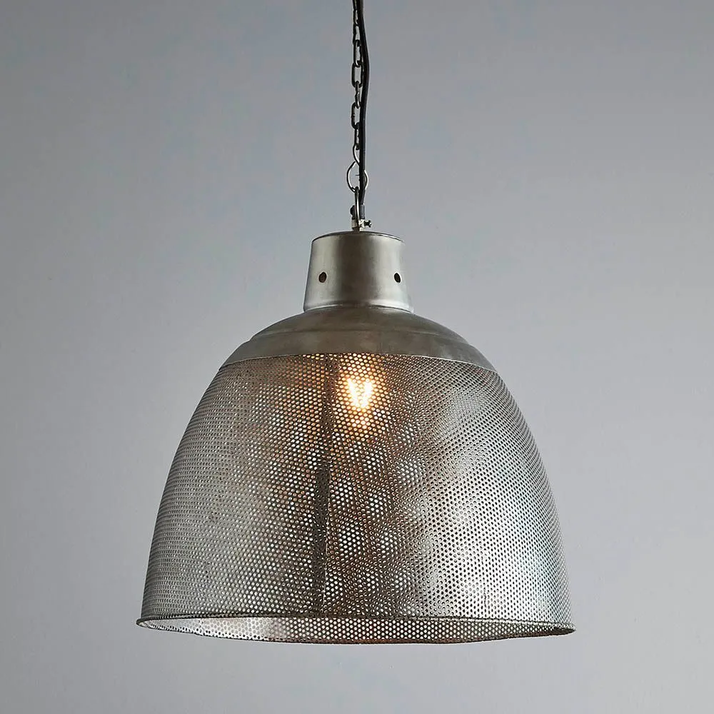 Riva Medium - Zinc - Perforated Iron Dome Pendant Light