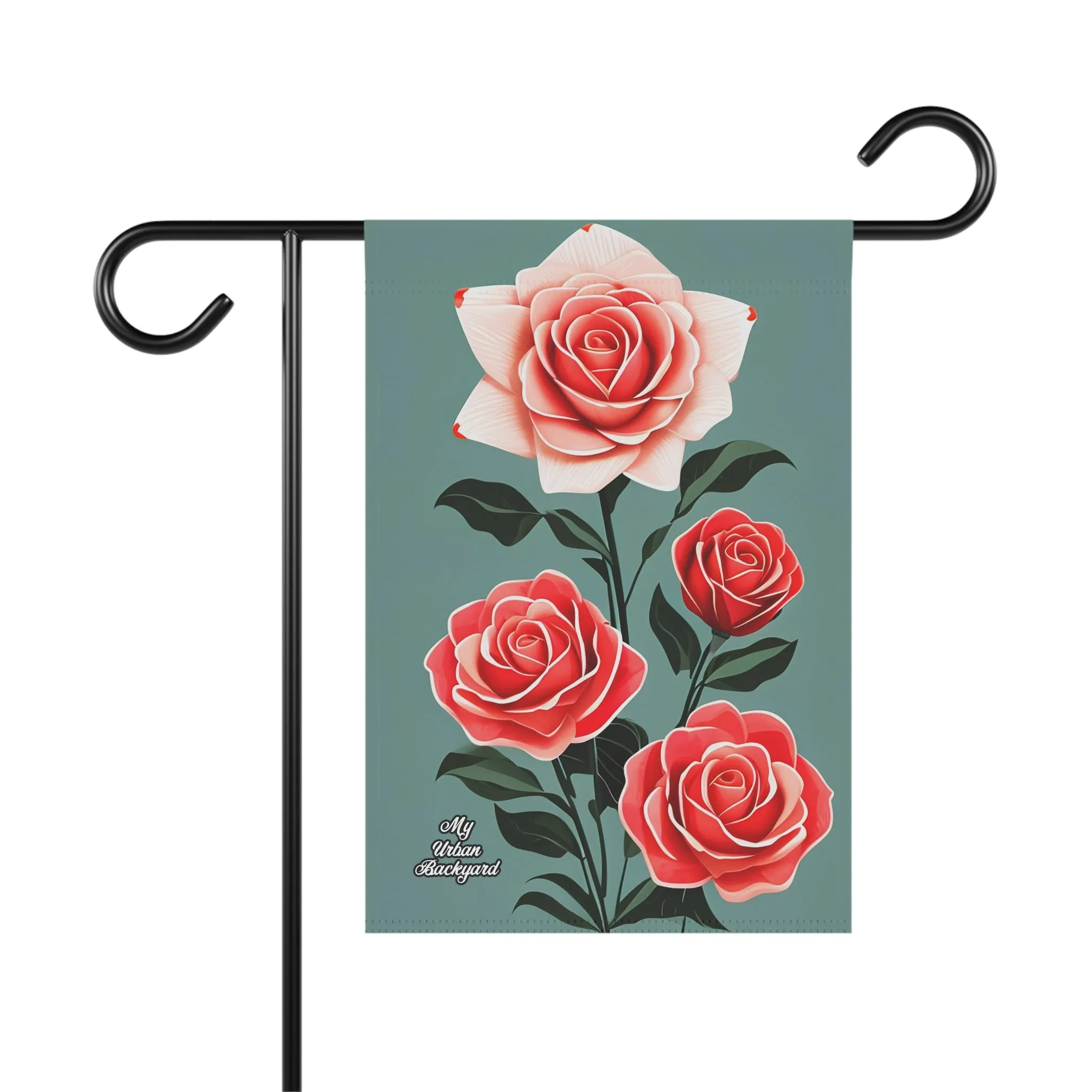 Roses, Garden Flag for Yard, Patio, Porch, or Work, 12"x18" - Flag only