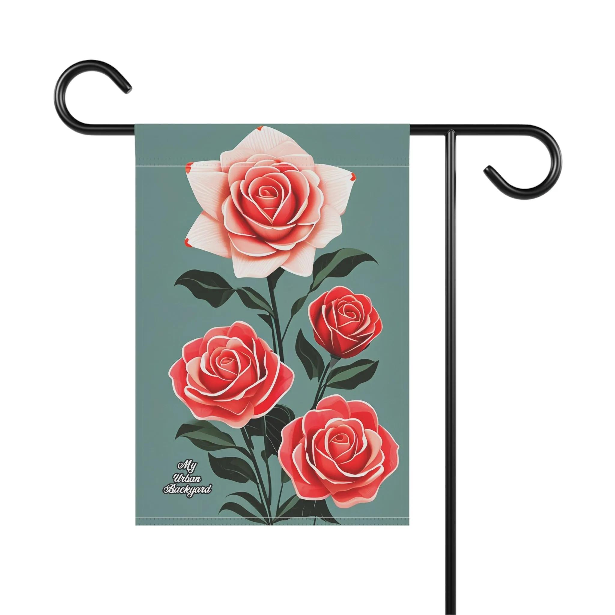 Roses, Garden Flag for Yard, Patio, Porch, or Work, 12"x18" - Flag only