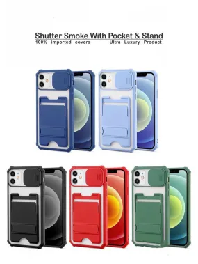 Shutter Smoke With Stand Hard Case For Redmi