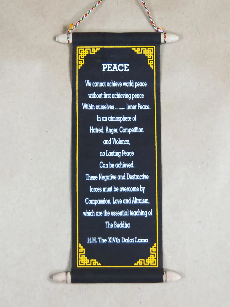 Small Peace H.H Dalai Lama Quote Scroll