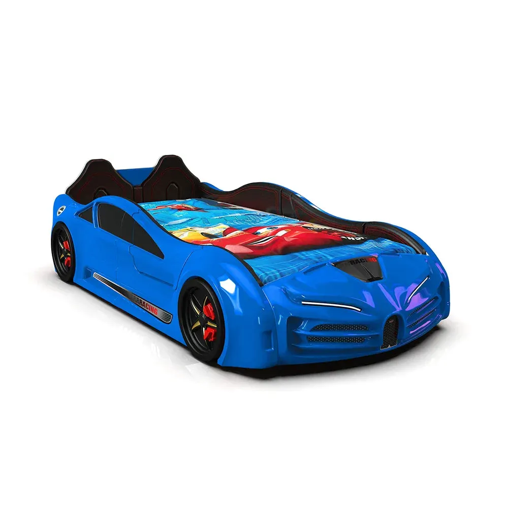 Super Cool 2025 Bugatti Style RX Race Car Bed | LED Lights | Remote For Features | Opening Doors | Holds 300 Lbs