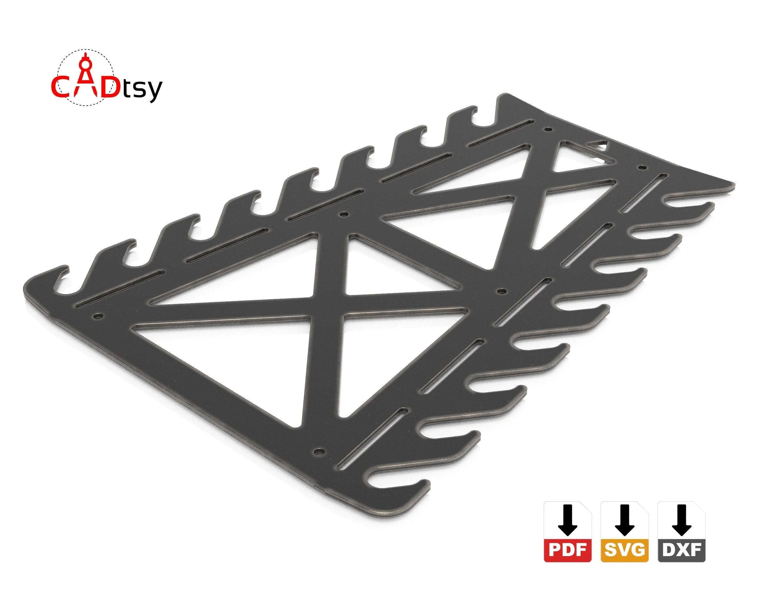 Wrench Holder DXF / SVG - Wall Spanner Rack CNC Laser / Plasma Cut Pattern, Workshop Organizer